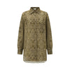 INTO THE EAST 25 Autumn/Winter Moss Green Dark Pattern Print Linen Shirt/Straight Pants ITE-E1DGAW004GR21SH-LV Top